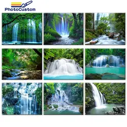 Photo personnalisée de paysage d'arbre, peinture par numéros pour adultes, base moderne zéro sur toile, cadeau de salon 