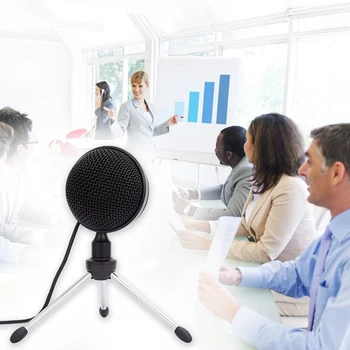 

Mini Desktop PC Home Chatting Business Conference USB Microphone Easy Install Plug And Play Speech Noise Reduction With Stand