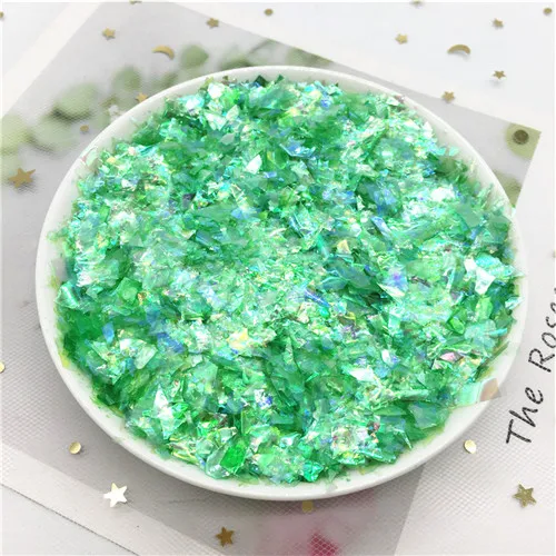 Green 10 г блестки, неровные бумажные накладки для ногтей, блестки, блестки для изготовления кристаллов, аксессуары для свадебной вечеринки - Цвет: Green