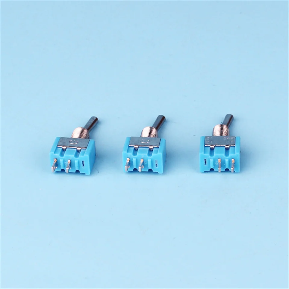 10Pcs MTS-101 2 Pin SPST Switch ON-OFF Position AC125V/6A 250V/3A 6mm Blue Mini Toggle Switches | Строительство и ремонт