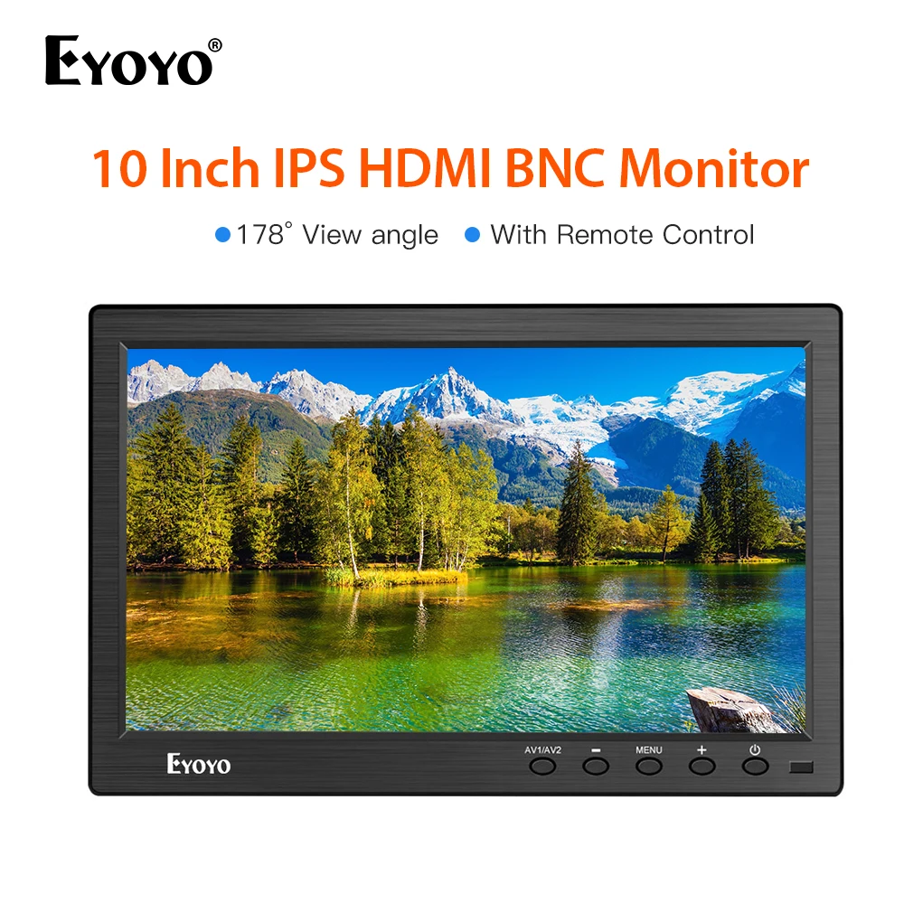 

Eyoyo EM10A 10.1" IPS HD 1366x768 HDMI BNC Small Portable Laptop Computer TV Display LCD Screen with VGA AV USB For CCTV Camera