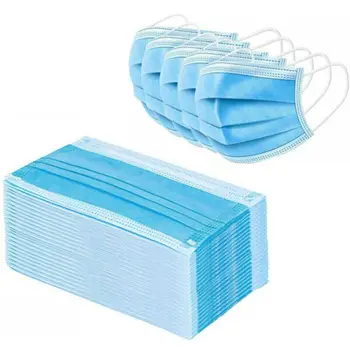 

50pcs Disposable Dustproof Face Masks Protective Mouth Mask 3-layer Anti-Dust Earloops Masks Mouth Masks Non Woven