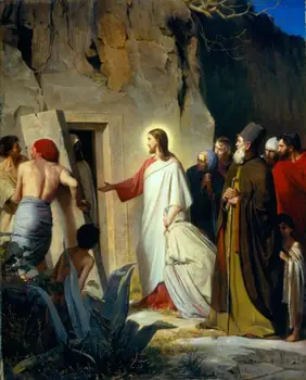 

3 Hand Painted Art Paintings by College Teachers - The Raising of Lazarus Carl Heinrich Bloch Christian - Oil Painting on Canvas