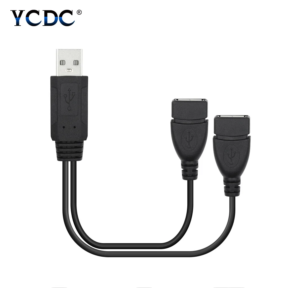 39cm USB Extender Extension Cable Charging Data Cable USB A 2.0 Male To 2 Female Y Splitter Cord For Hdd Ssd Printer Pc Camera
