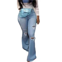 Feelovely Новое поступление женская уличная одежда Модные Винтажные женские джинсы с дырками рваные вареные джинсы с высокой талией онлайн