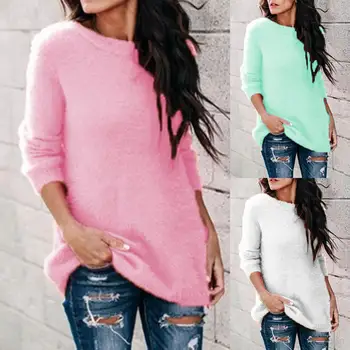 

Autumn Elastic Long Sleeve Sweaters Female Pullover Women Pullovers Jumper Streetwear Knitted Top Knit sweaters