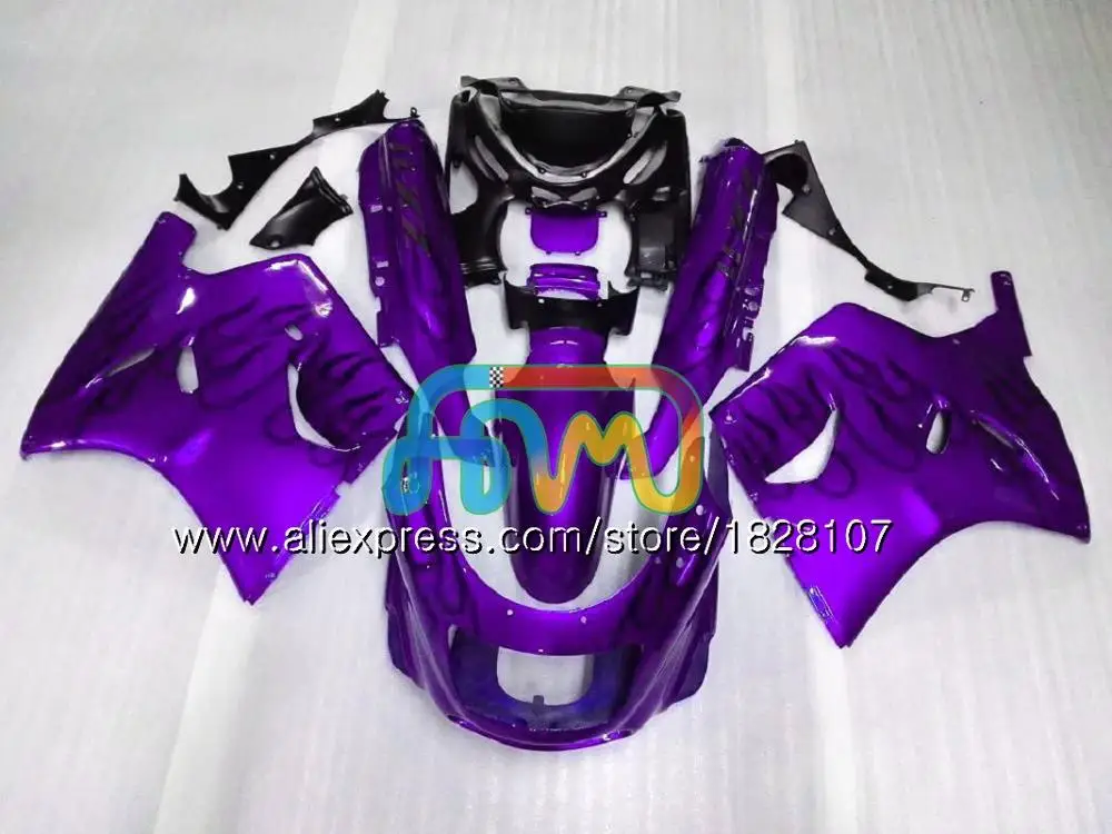 Корпус для KAWASAKI ZX-11R ZZR 1100ZZR1100 ZX11 R зеленого и белого цветов ZZR-1100 7BS. 7 ZX-11 ZX 11R ZX11R 90 91 92 1990 1991 1992 обтекатель - Цвет: No. 26 Purple