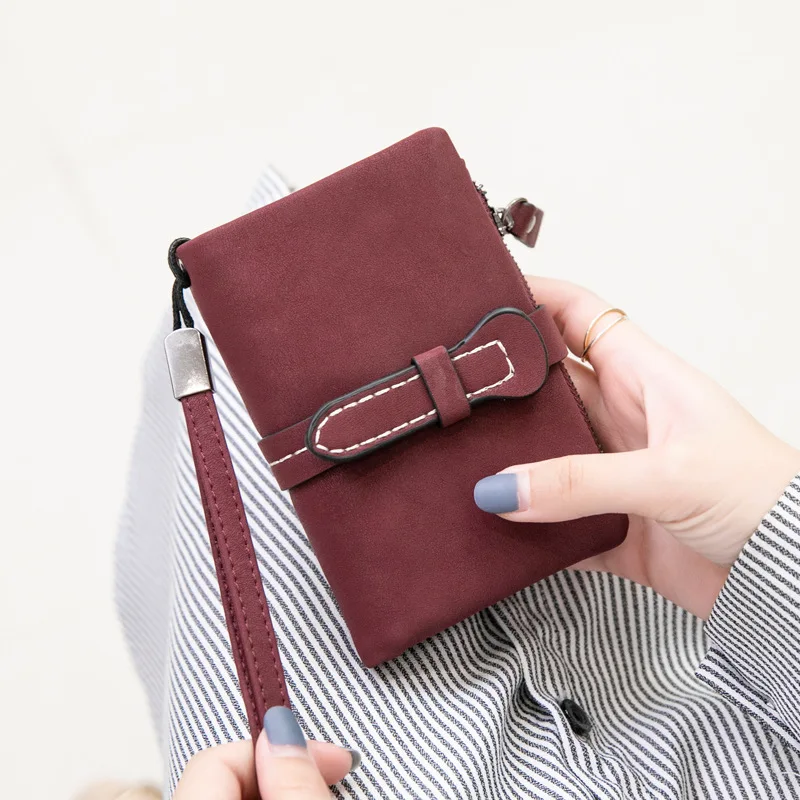 Wristband Short Wallet Student Clutch Large-Capacity Multi-Function Multi-Card Coin Purse Cute Female Folding Small Wallet Femal