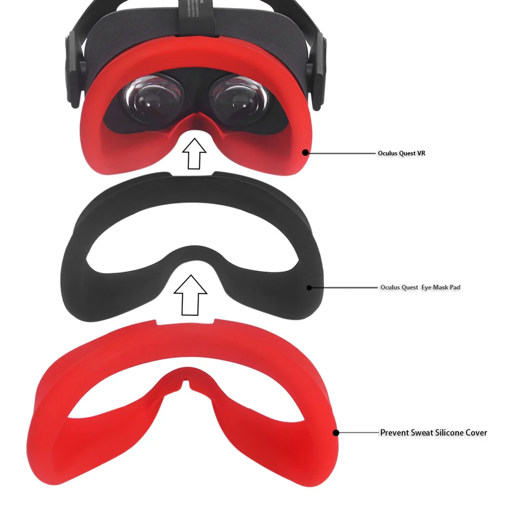 Мягкий силиконовый чехол-маска для глаз против пота для Oculus Quest VR Glasses