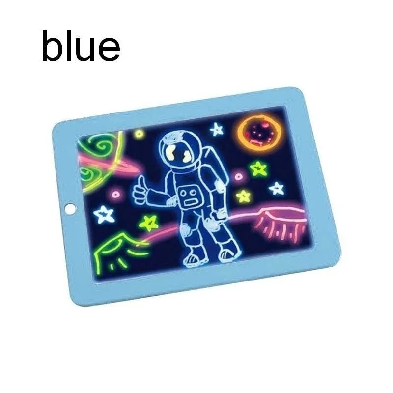 Blue Светодиодный планшет, графическая доска, 3D блокнот для рукописного ввода, живопись, мини блокнот, доска для рисования - Цвет: Blue