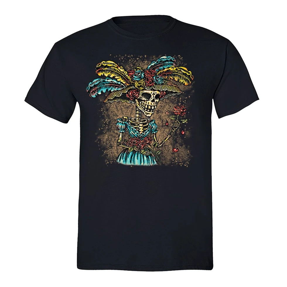 Мужская футболка La Catrina Sugar Skull Of Day Dead Dia De Los Muertos Мексиканская Шляпа уличная