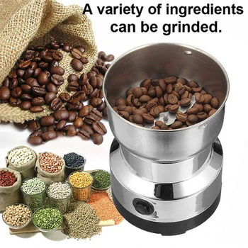 

220V Electric Coffee Grinder Spice Beans Maker with Stainless Steel Blades for Home Kitchen Coffee Grinding with AU UK Plug