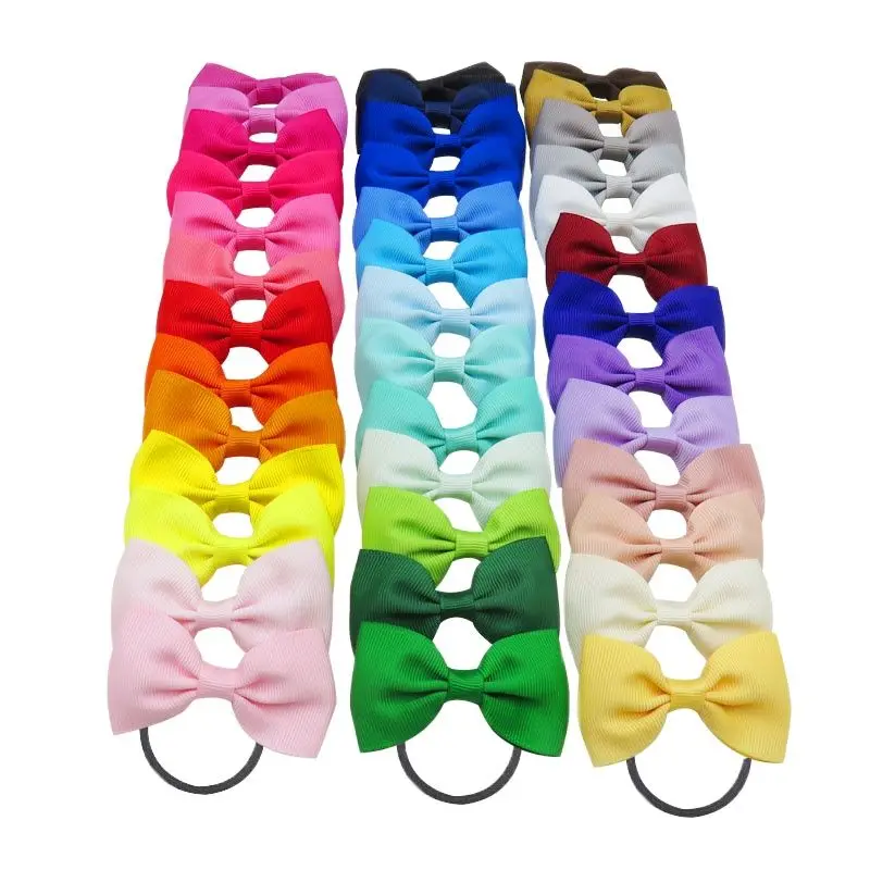 Nylon Hair Tie 1PCS Solid Colorful Elastic Hair Bands Girls Ribbon Bows Hair Circle Tie Rope Accessories