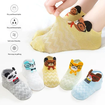 

5 pairs New Kid mesh socks thin Cotton socks Animal Cartoon boys girls socks fashion Baby Children socks Spring Summer Breathabl