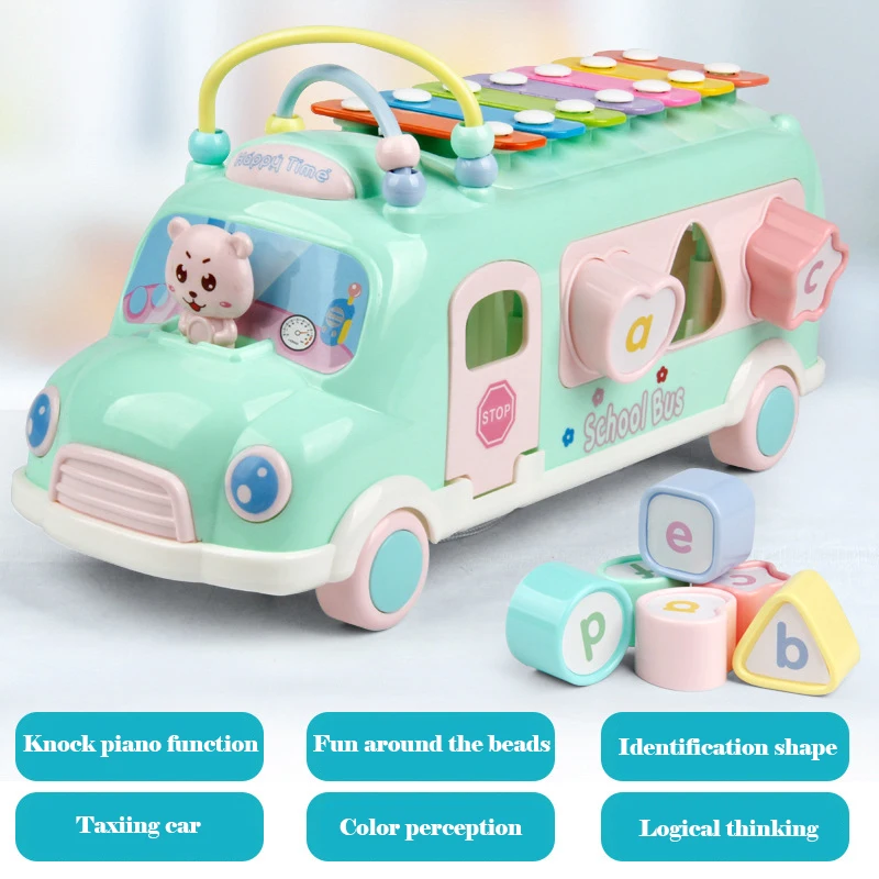 Best  8PCS/Set Multifunction Early Educational Car Toys Baby Learning Music 5 in 1 Bus Education Toddler 