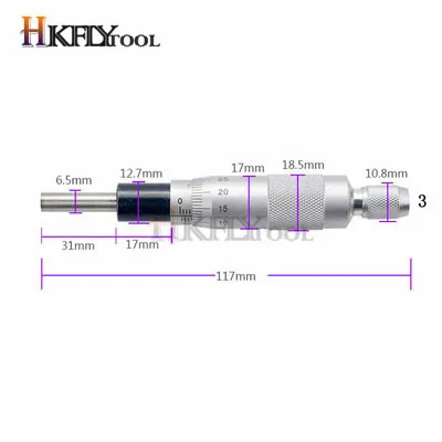 Круглая игольчатая резьба головка микрометра измерительная Мера Инструмент 0-25 мм Диапазон измерительный инструмент - Цвет: NO.3