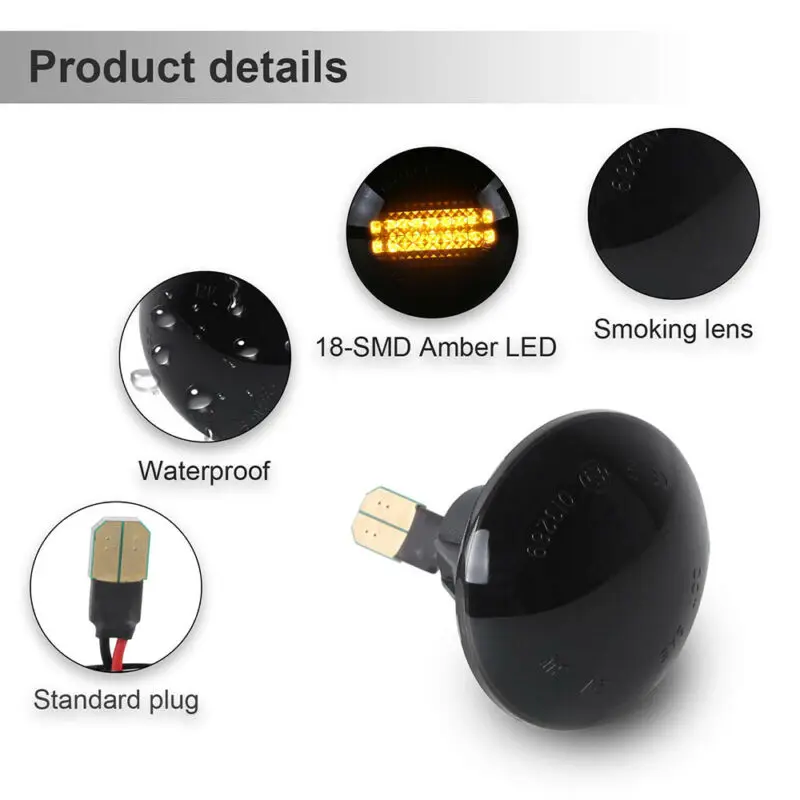 Пластиковый светодиодный фонарь 2835 SMD для Land Rover L322 2002-2012 Авто Янтарный боковой маркер