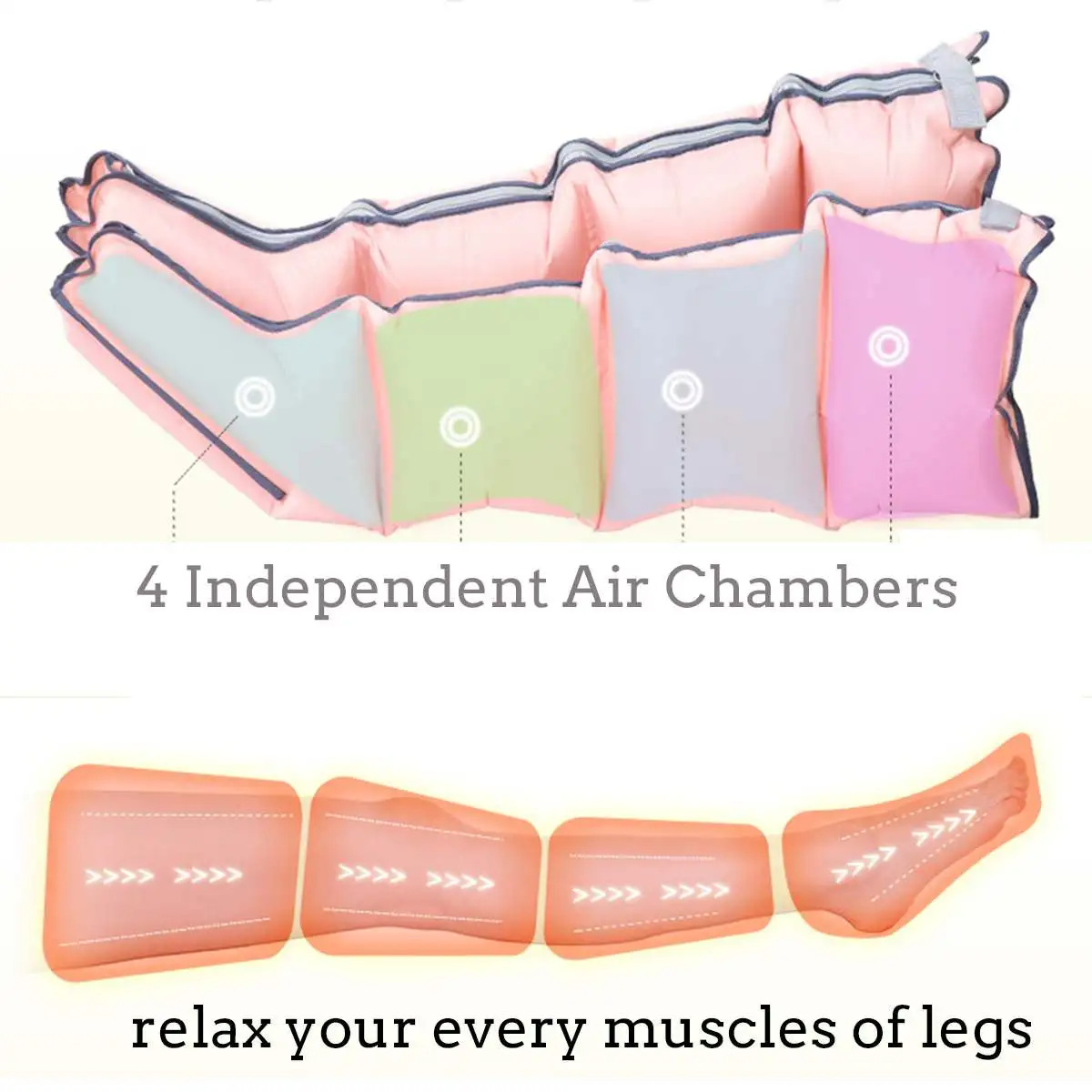 3 Modes Air Chambers Leg Compression Massager Vibration Infrared Therapy Arm Waist Pneumatic Air Wraps Relax Pain Relief Massage