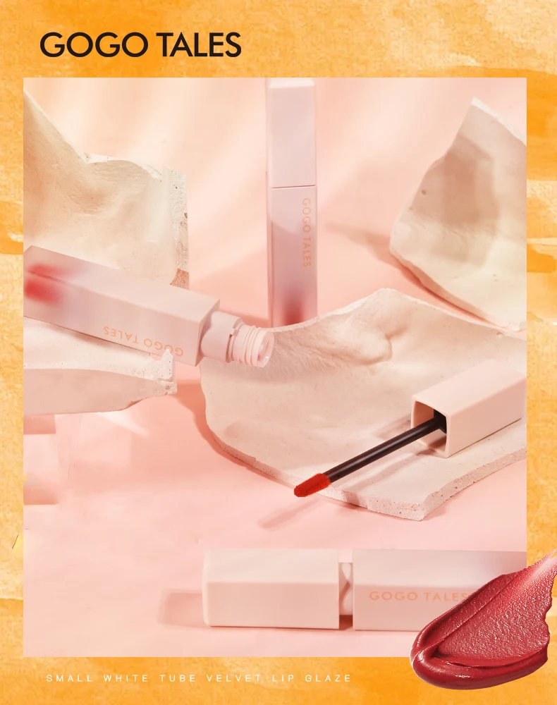 

Small White Tube Water Gloss Velvet Lip Glaze 8 Hot Colors Soft & Foggy Feel Nude Lip Makeup Pigmented Lipgloss Beauty Cosmetics