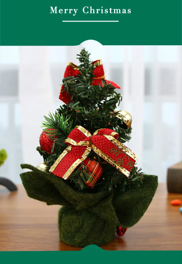 Small Christmas Tree 20cm New Year Table Decoration Ornaments Artificial Tabletop Mini Xmas Tree Miniature Tree Home Decorations