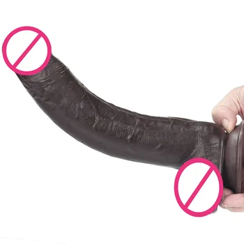 Foreskin black Dildo for Anal huge Realistic Dildo Penis with Suction Cup Vaginal G-spot Lesbian Adult Erotic Sex Toys Anal 3