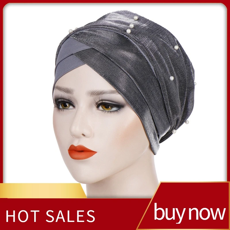 

Women IBeading India Hat Muslim Ruffle Cancer Chemo Beanie turban hat Wrap Scarf Cap Lady Headwear Cap Head Wrap Chemo Beanies