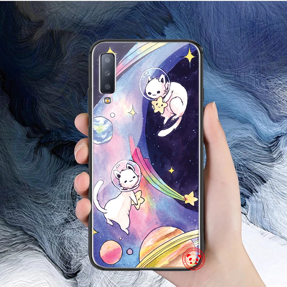 Лиса Космос Луна и Вселенная лиса Стекло чехол для samsung S7 край S8 S9 S10 плюс A10 A20 A30 A40 A50 A60 A70 Note 8, 9, 10 - Цвет: TG4