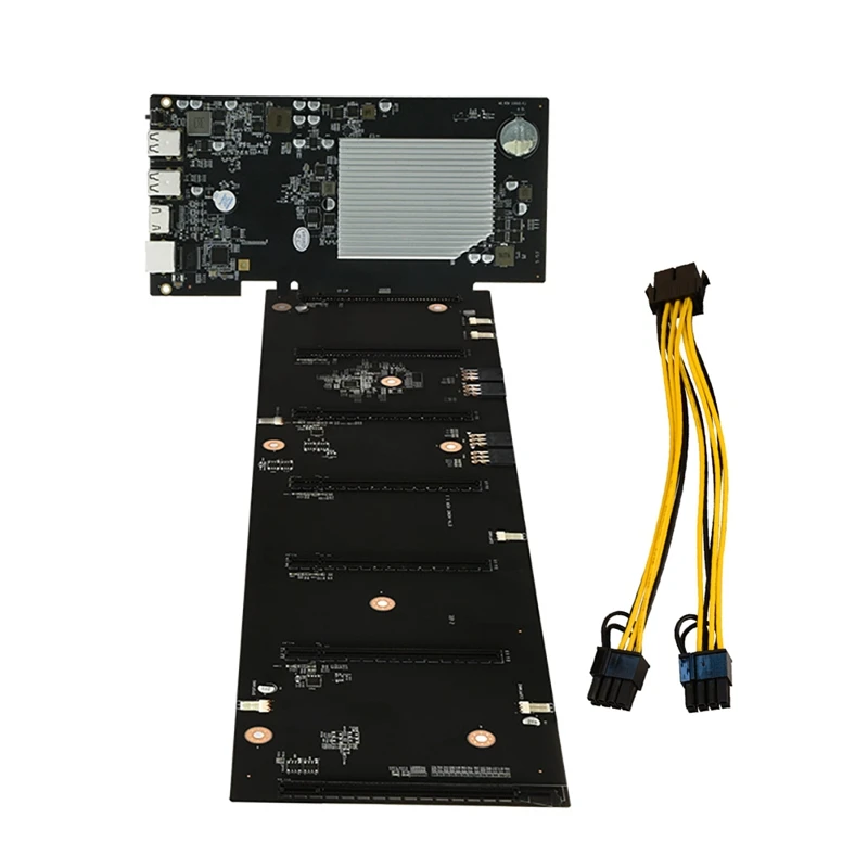 Оригинальная материнская плата для майнинга BTC 6 карт PCIE X16 графический слот 70 мм