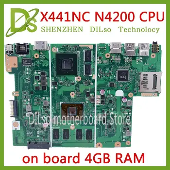 

KEFU X441NC REV2.1 fit For ASUS X441NA X441N N4200 CPU Laptop motherboard 4GB memory GT810M test motherboard work 100%