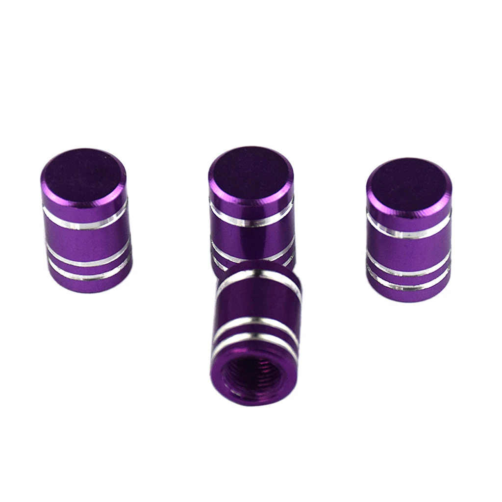 4 Pcs Aluminum Wheel Valves Tyre Stem Air Caps Cover For Universal Vehicles/ Cars/ Trucks/ Pickups /Auto / Motorcycle 7 Color