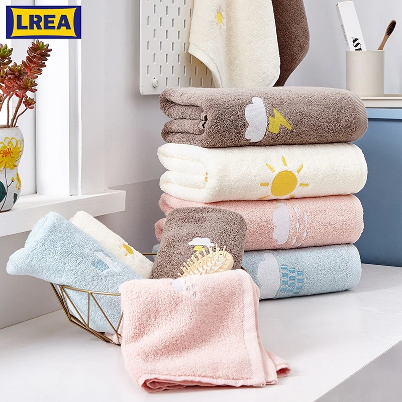 

LREA FASHION cute the weather pattern style face towel 100% cotton material Soft and comfortable Protect your skin 34x74cm