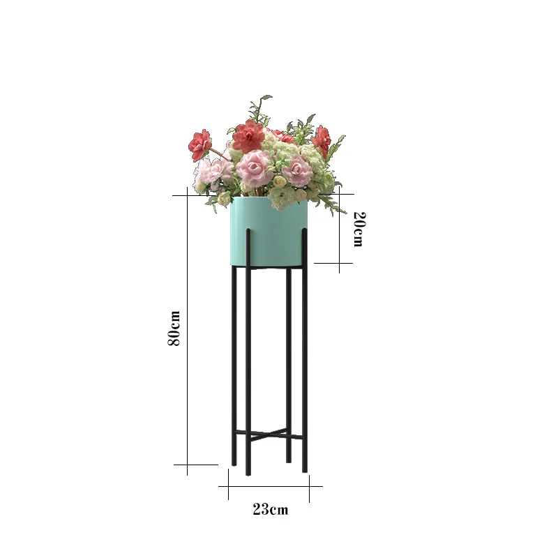 Металлическая подставка для растений в скандинавском стиле для гостиной, Цветочная стойка, роскошная железная комнатная напольная Цветочная стойка, современная простая зеленая Цветочная стойка