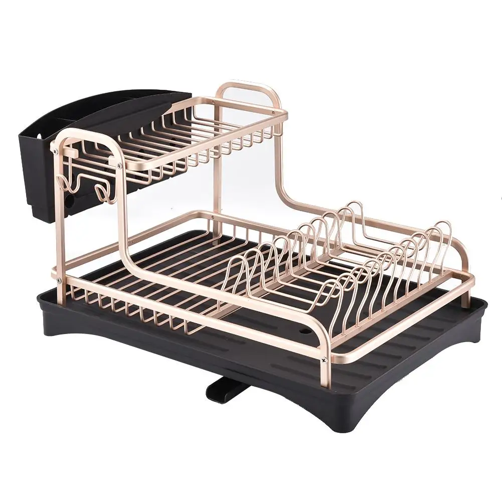 

Double-layer Space Aluminum Dish Rack Kitchen Multifunctional Dish Rack Drainer Tableware Drainer Drying Rack Kitchen Supplies
