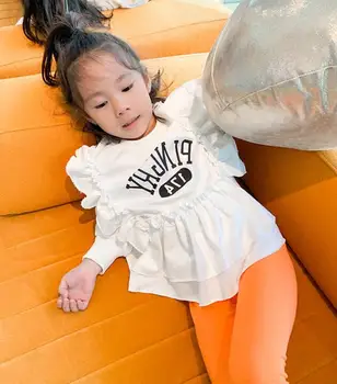 

2020 new arrival baby girls ruffles t-shirt spring fashion kids girls sweatshirt 2-7t