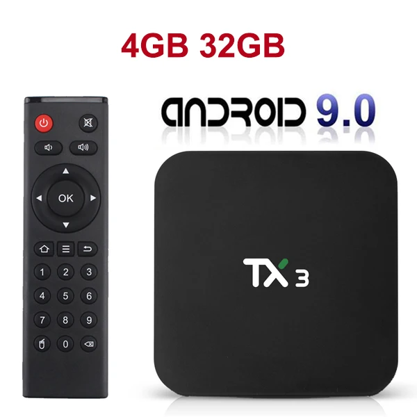 4GB 32GB Procaja TX3 Android 9,0 Smart tv Box Tanix Android tv BOX 2 ГБ/4 Гб ram 16 Гб/32 ГБ/64 Гб rom S905X3 четырехъядерный телеприставка - Цвет: 4GB 32GB