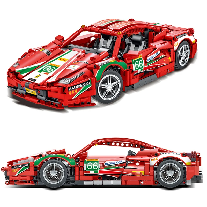 New High-Tech Ferraried 458 Super Sport Car Building Blocks MOC Speed Champion Vehicle Model Bricks Boys Toys for Kids Gifts | Игрушки и
