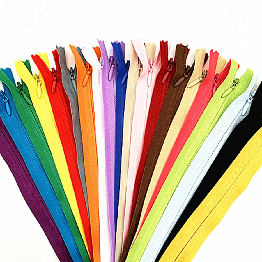 

10 pieces, 50 cm length, invisible zipper, DIY, nylon zipper loop for sewing, clothing accessories, 20 colors