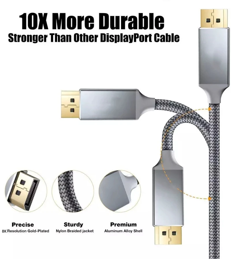  TV ڽ ڽ ø x Ϳ ÷ Ʈ , 1.4 DP to DP ̺, 8K, 4K, 144Hz, 165Hz, 1m, 2m, 5m