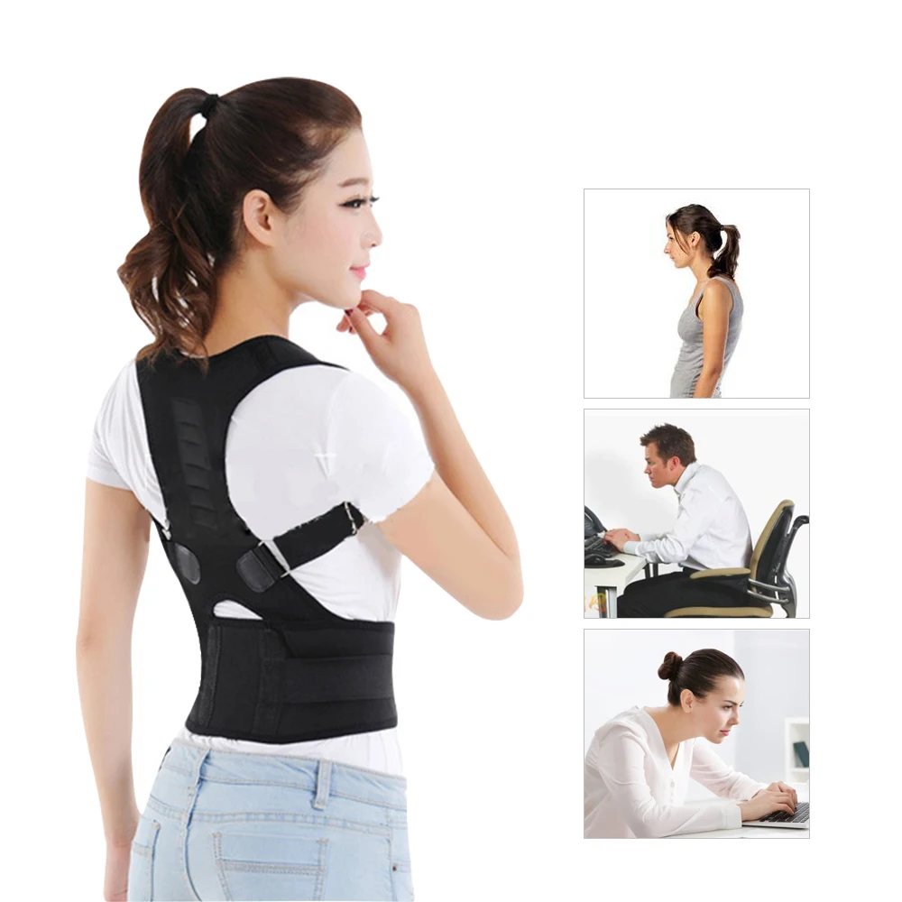 Magnetic Posture Corrector Back Brace Shoulder Support Neck Back Pain Disc Herniation Collarin Cervical Lower Backache Lumbar Co