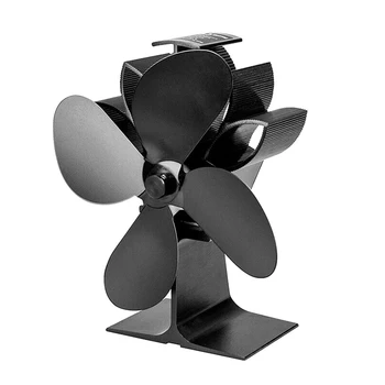 

Heat Powered Stove Fan 4 Blades Fireplace Silent Portable for Wood Log Fire Burning I88 #1