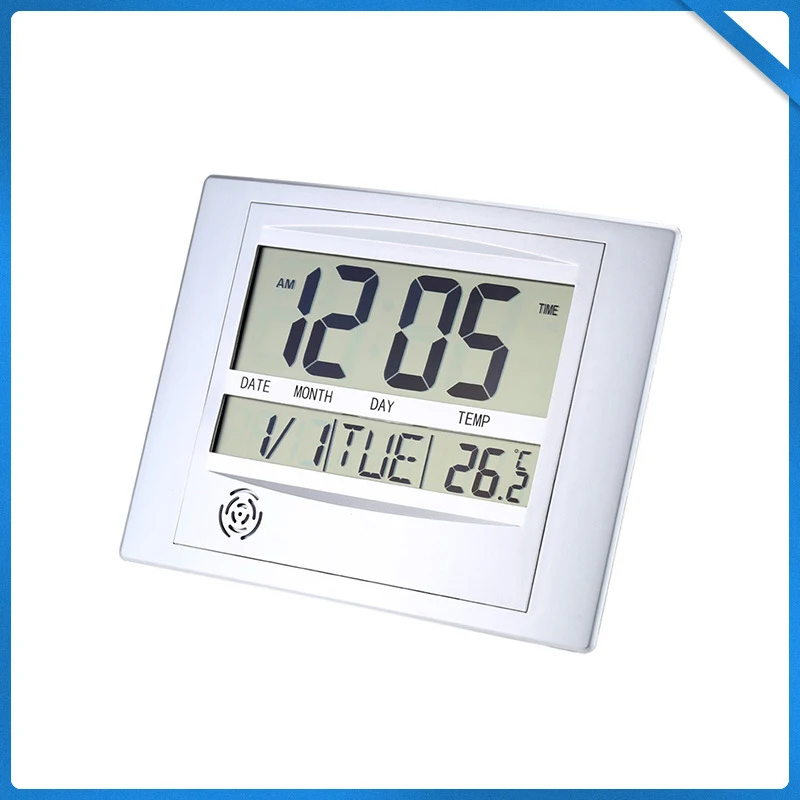 

Digital Number LCD Calendar Wall Alarm Clock with Snooze Thermometer Hygrometer Digital Lcd Home Office Decor Wall Clock Indoor