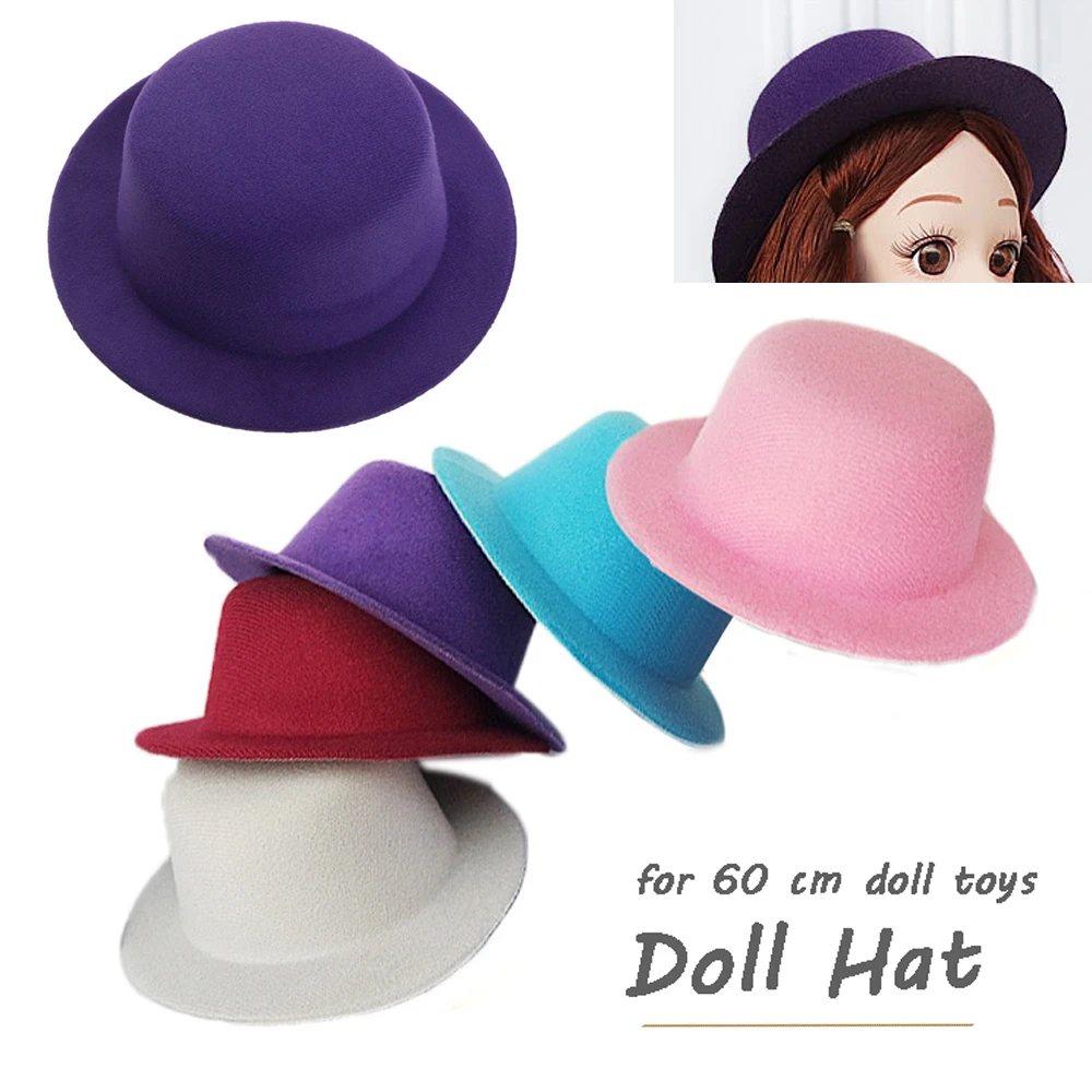 Fashion Doll Hat Headwear Felt Cap for 60cm Dolls Gift Elegant Toys Top Hat Doll Changing Clothes Game Accessories