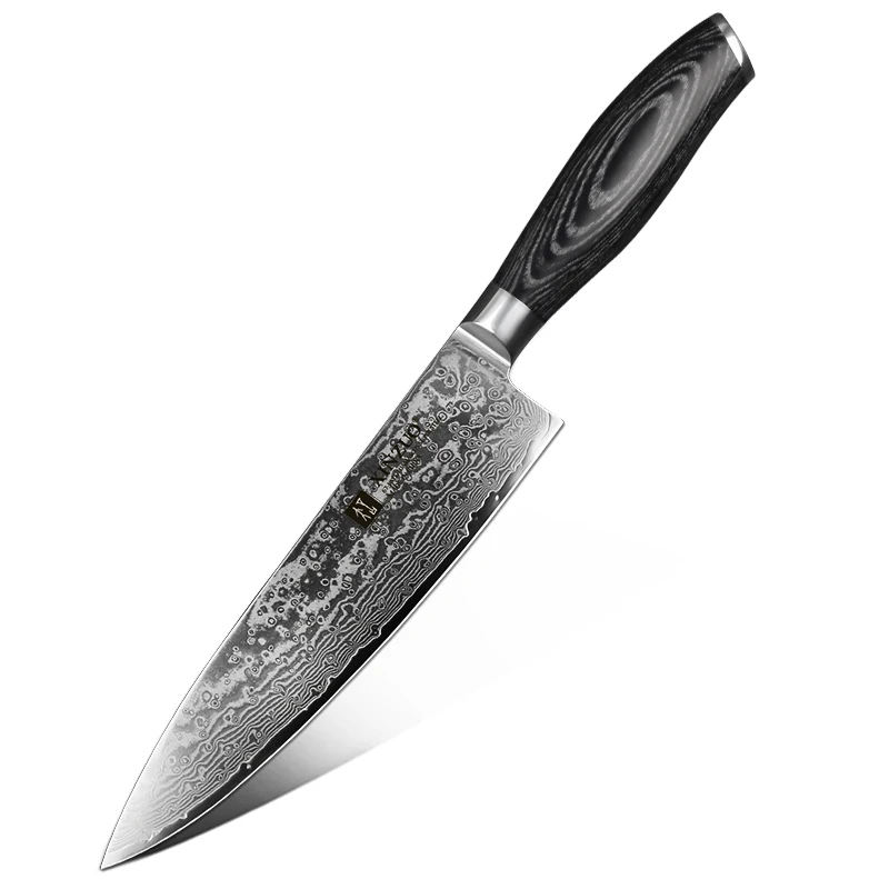 Knife XINZUO 8" inches Chef's Knife China 67 Layers High Carbon Damascus Stainless Steel Kitchen Pro Cleaver Knives Pakkawood Handle - Цвет: Knife