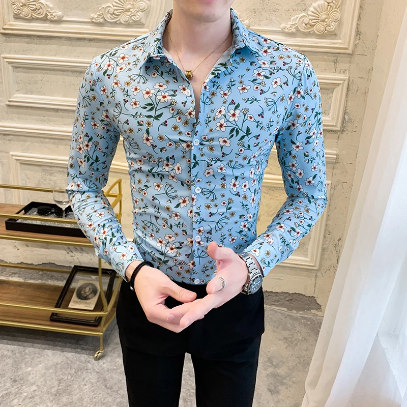 Fashion Floral Shirt Men 2020 Spring New Long Sleeve Men's Social Shirts Casual Streetwear Slim Fit Night Club Prom Tuxedo 3XL Fashion Floral Shirt Men 2020 Spring New Long Sleeve Men's Social Shirts Casual Streetwear Slim Fit Night Club Prom Tuxedo 3XL