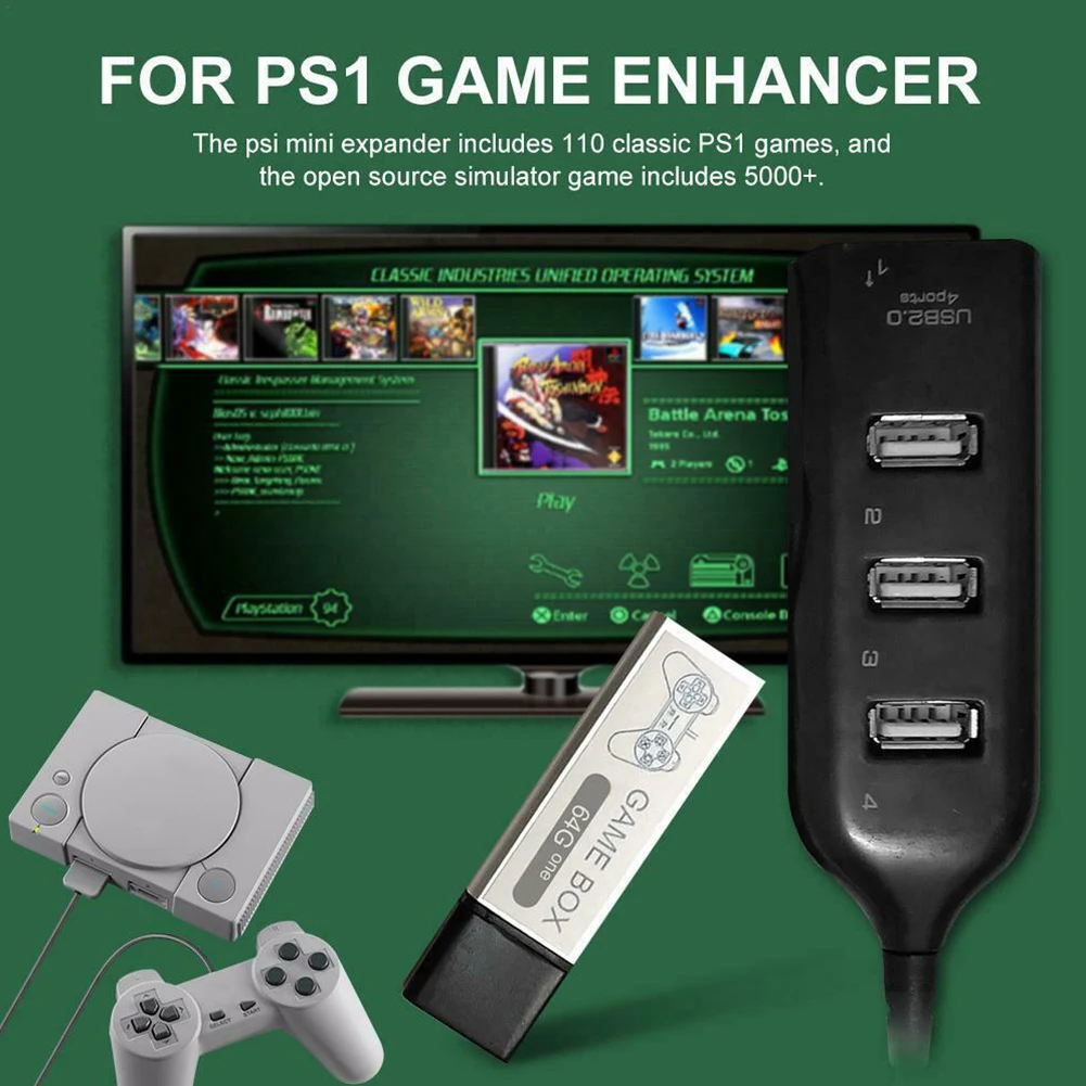 Plug 5000 игры с концентратором с открытым исходным кодом симулятор портативный домашний прочный аксессуары двойная игра усилитель детей для PS1 мини