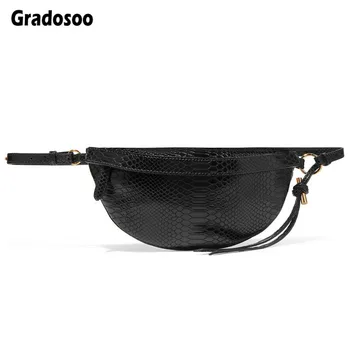 

Gradosoo Serpentine Waist Bag Women Belt Bag Fanny Pack Fashionable Female Belly Bag Waist Pack Hip Bag Phone Women Pouch LBF574