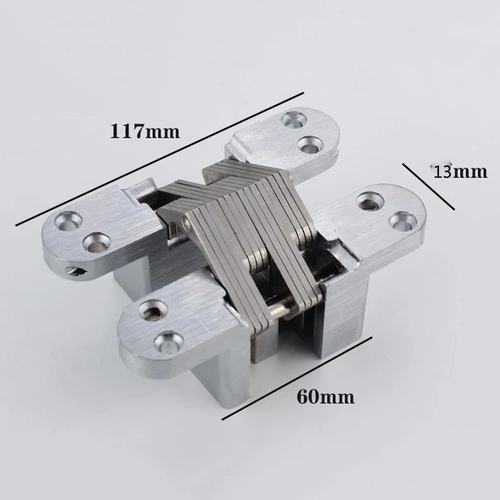 2 шт. скрытые петли из нержавеющей стали 60 мм встроенный Скрытый Крест Тяжелая загрузка складной дверной шарнир мебельная фурнитура