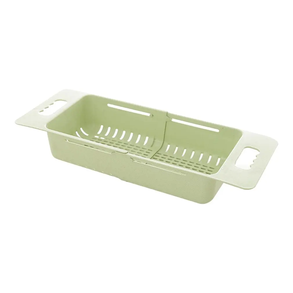 Розовый Retractable Adjustment Sink Telescopic Washing Basket Washing Fruit And Vegetable Basket Kitchen Drain Basket - Цвет: Розовый