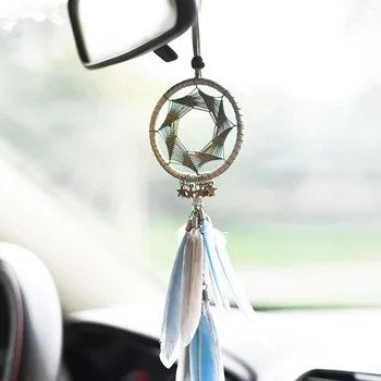 

Car Auto Handicraft Feather Hanging Rearview Mirror Pendant Ornament Accessories *Length: 38CM (Approx) *Net Ring: 7CM (Approx)