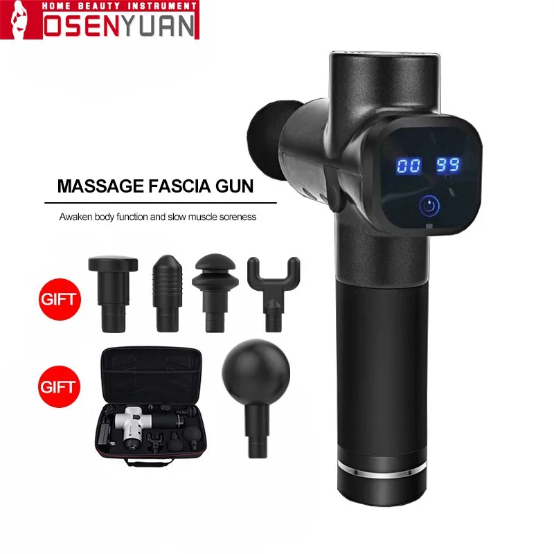 

LCD Display Massage Gun Multi-frequency Deep Muscle Massager Muscle Pain Body Exercising Relaxation Pain Relief